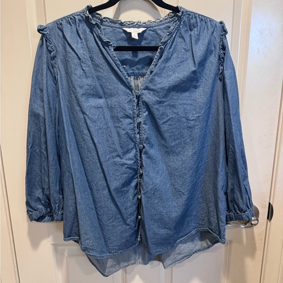 LC Lauren Conrad Tops - Lauren Conrad blue blouse size XL